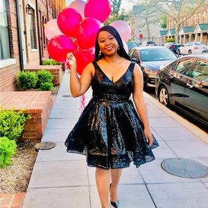 Sequins black dress